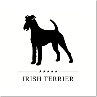 Irish Terrier Black Silhouette Posters and Art